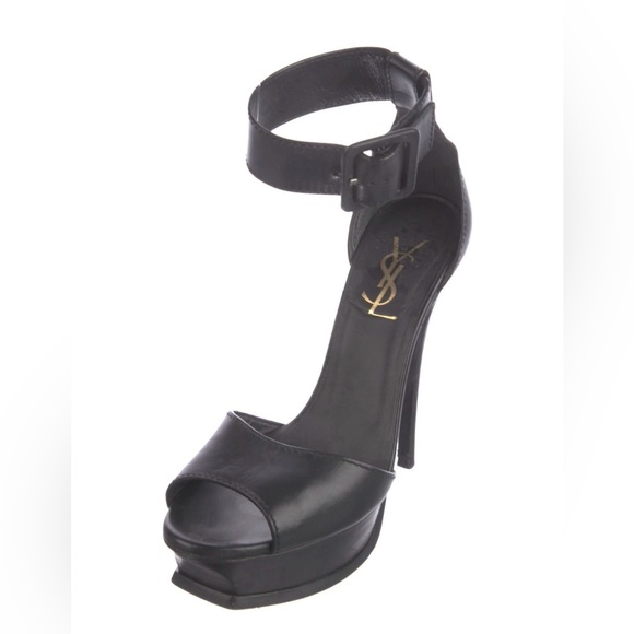 Yves Saint Laurent Women's Black Courts Platform High Heels size 39 - Picture 5 of 7